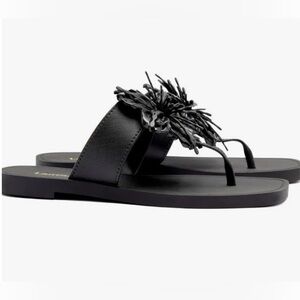 Larroude Hibiscus Sandals in Black, Size 10/11 NEW w/o Box